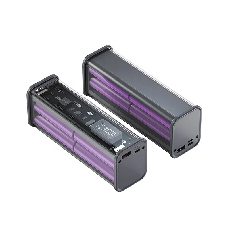 

20000mAh Transparent Fast Charging Power Bank 22.5W PD Portable External Spare Battery Pack for iPhone 14 13 Samsung S22 Xiaomi