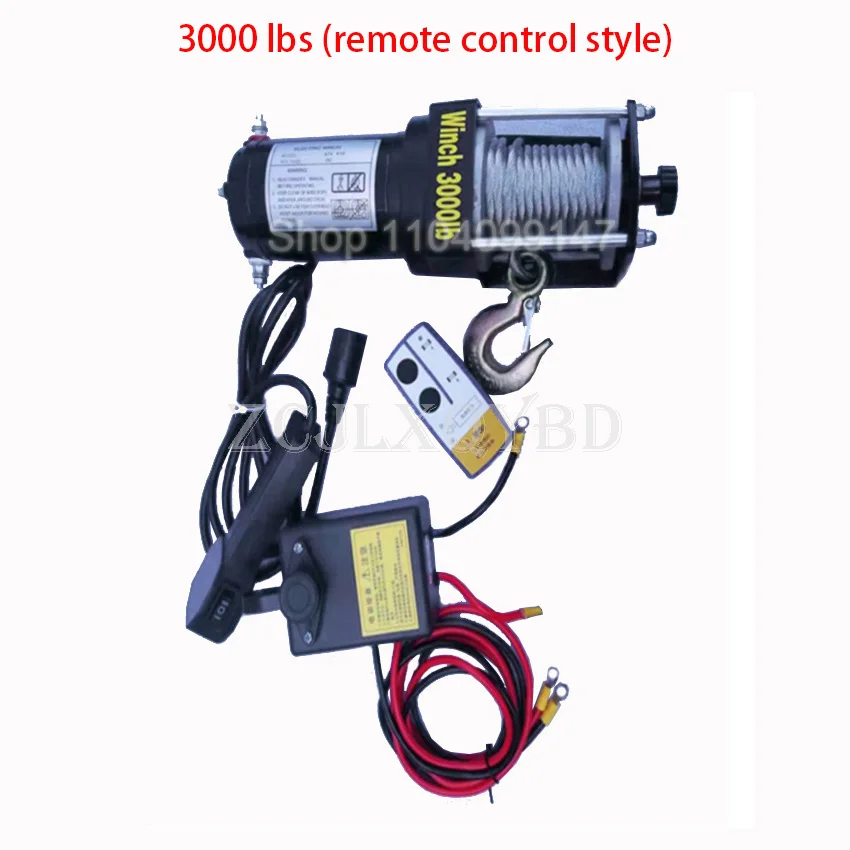 Car Electric Winch 3000lbs 12V 24V Small Crane Self Rescue Traction Lifting electric winch