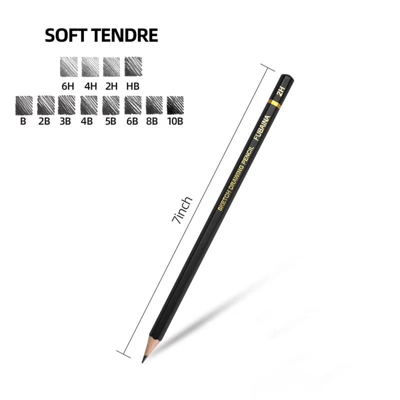Drawing Set Drawing Pencils 12Pcs Professional Sketching Pencils Graphite Shading Pencils for Beginners & Pro Artists School Supplies