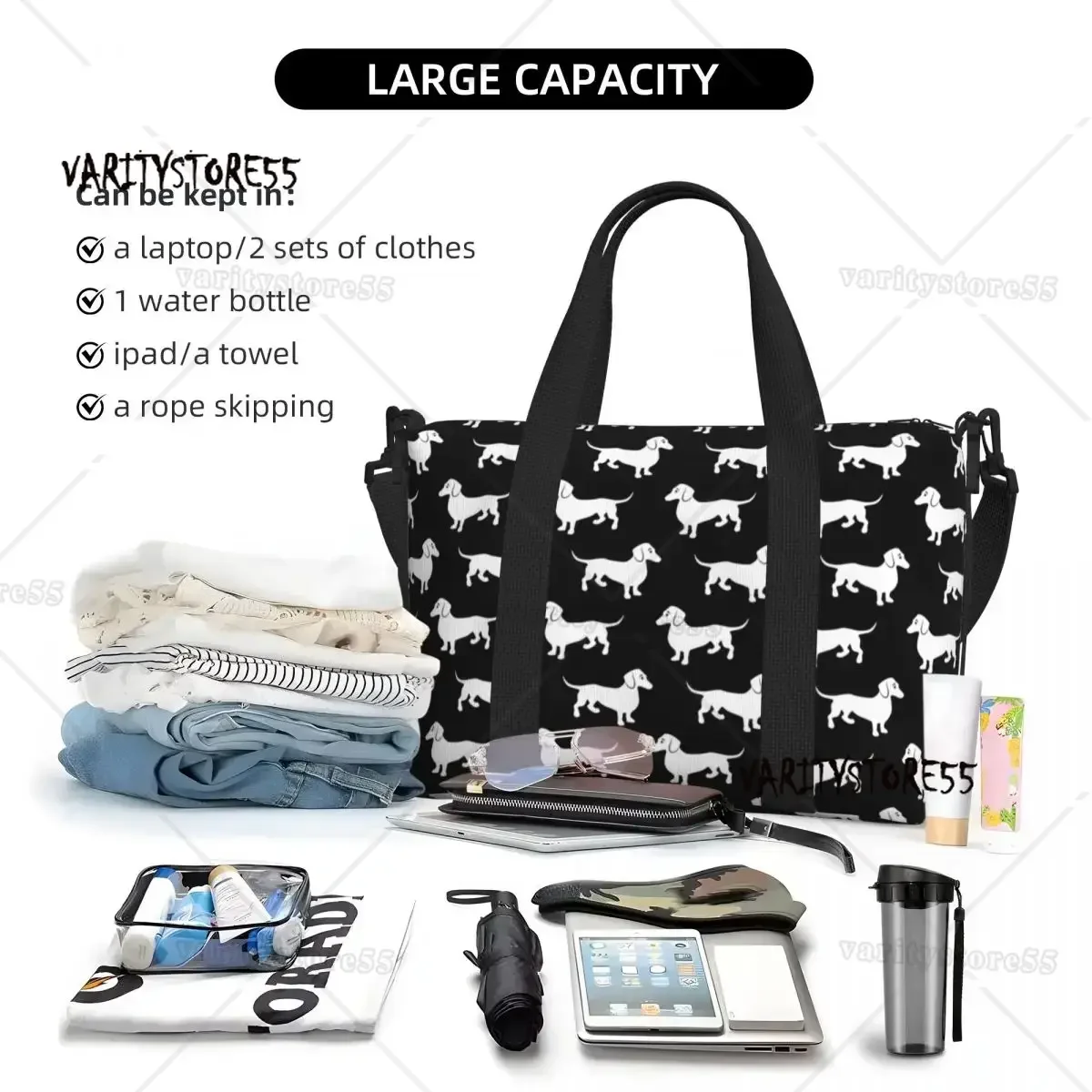 Wiener Dachshunds Badger Tote Bag for Women Large Capacity Puppy Sausage Dog Gym Beach Travel Bags
