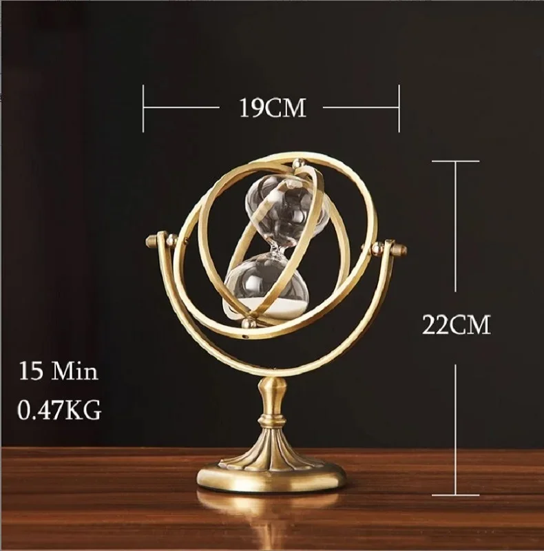 Description Picture 6 of itemScandinavian Creative Iron Hourglass Timer Ornament Office Study Wine Cooler Home Decoration Craft Furnishings