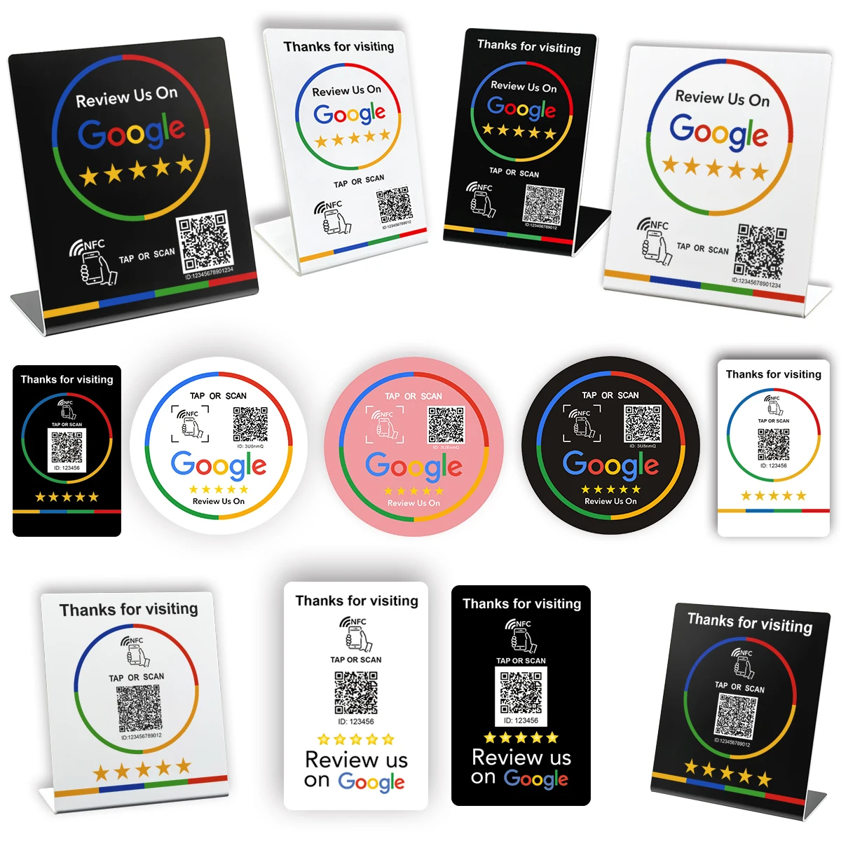 Support NFC 215, code QR Programmable, carte autocollante en acrylique, Table de Station NFC, 13.56Mhz, étanche, carte d'évaluation NFC