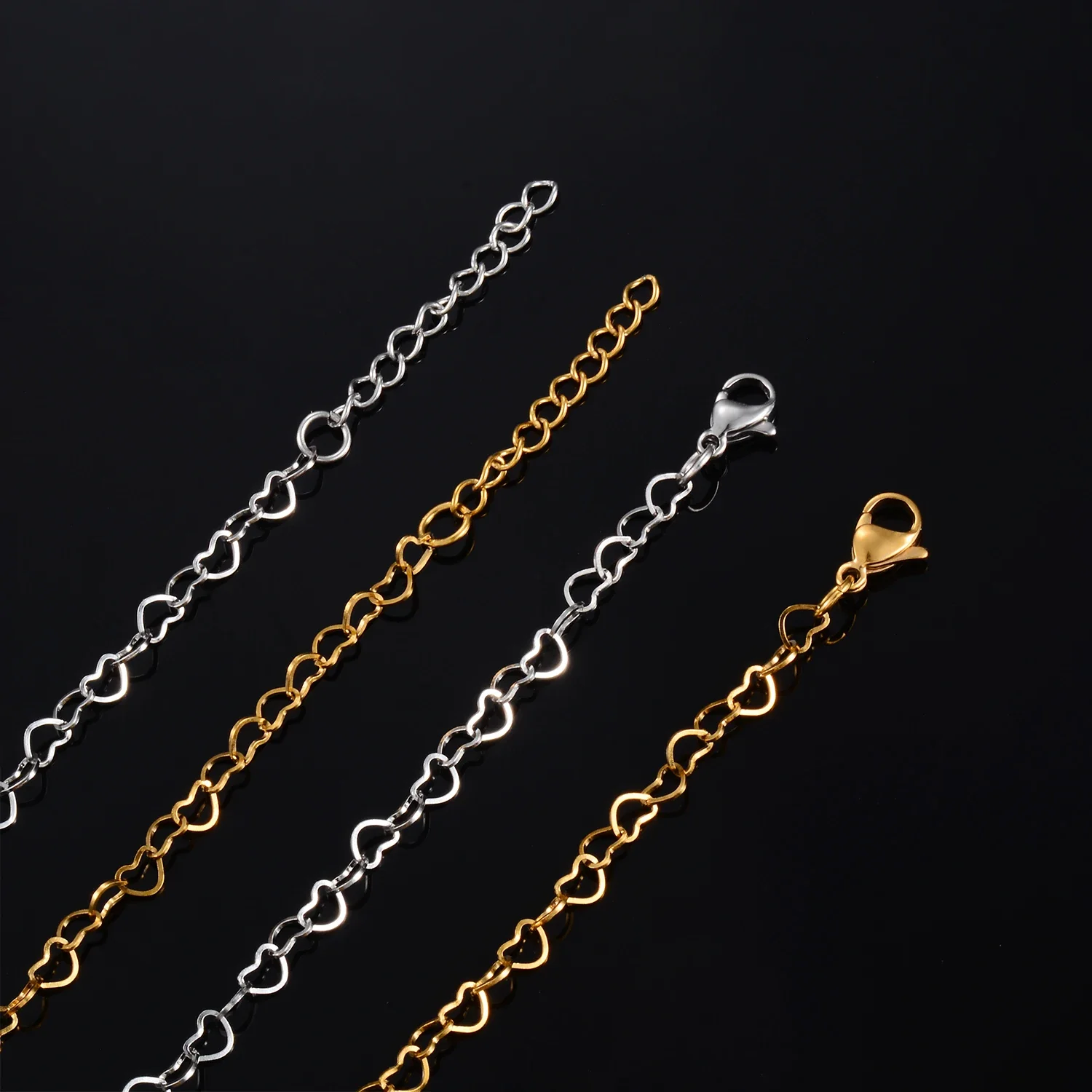 Sweet Heart Bracelet Stainless Steel Link Anklet Foot Hand Chain Extension for Women Girl stainless steel bracelet chain bracelet