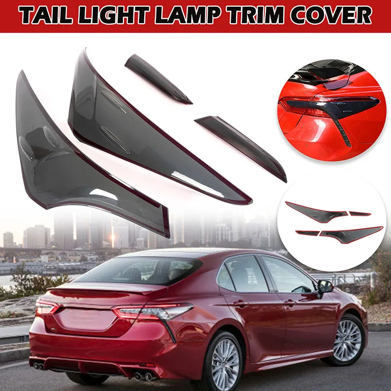 

Fit For Toyota Camry 2018-2022 Smoked Black Lamp Hood Car Exterior Refit Parts 4pcs Tail Light Cover Trim Tail Lamp Shade Kit