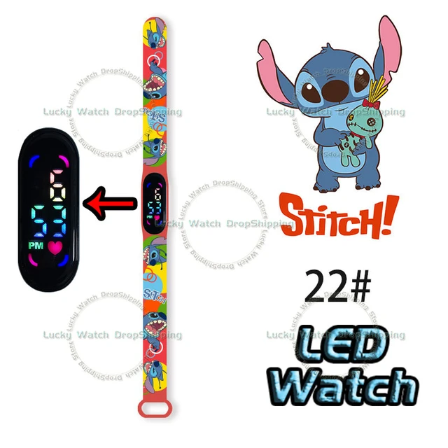 Disney-reloj despertador de dibujos animados Lilo & Stitch, figura de  Anime, luz Digital LED que cambia de Color, regalo de cumpleaños para  niños, Original - AliExpress