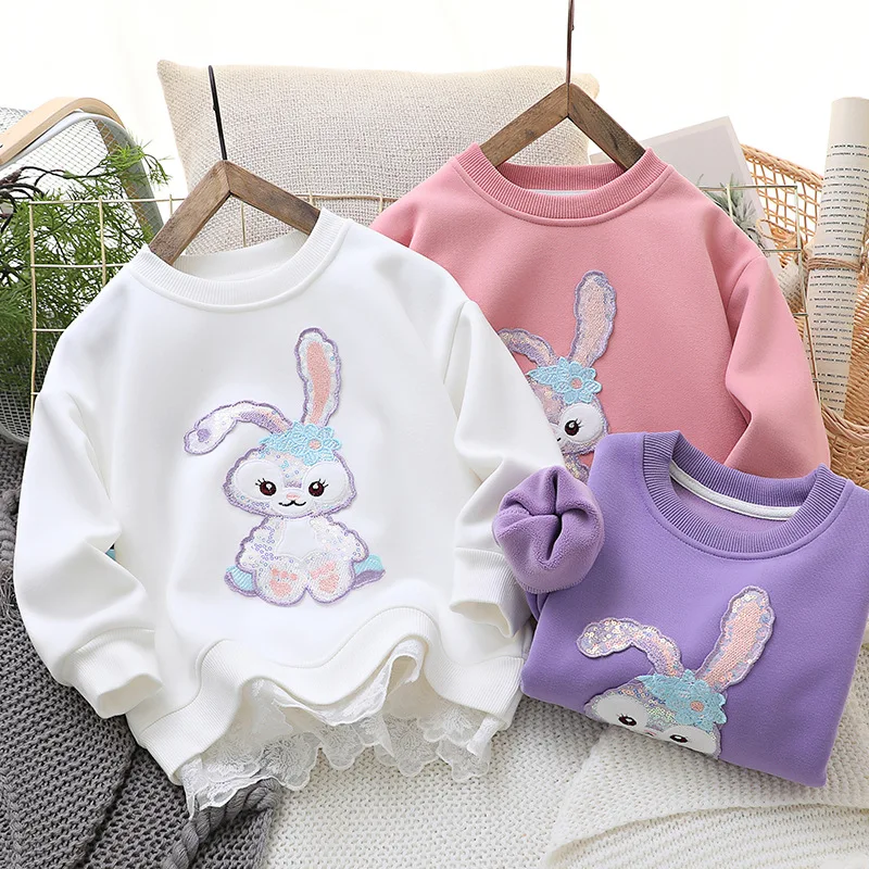 

Kawaii Disney Anime Stellalou Autumn Winter Fleecing Children Hoodie Cute Cartoon Warm Long-Sleeved Top Lovely Gifts for Girls