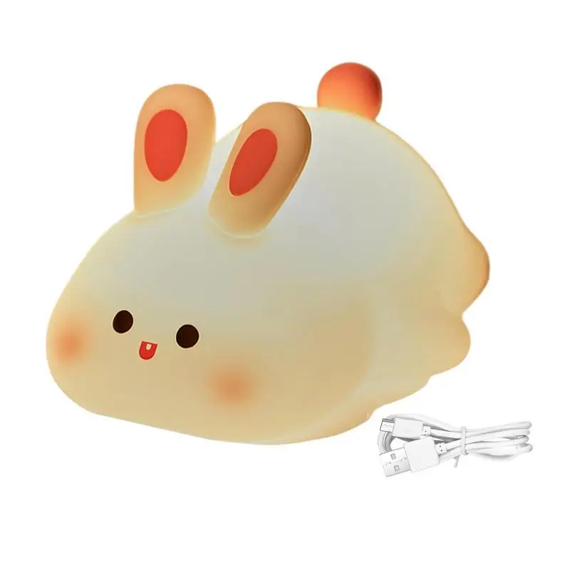 

Cute Night Light Kids Night Lamp Touch Night Light Animal For Nursery Silicone Touch Lamp Soft Big Face Rabbit Teenager Child