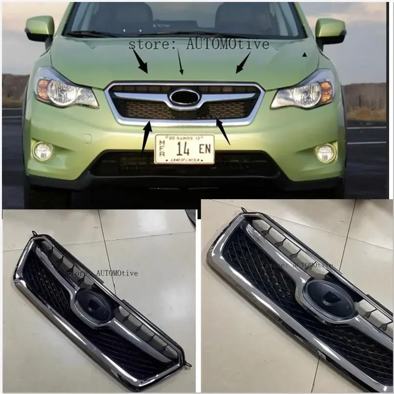 

For Subaru XV 2012 2013 2014 ABS Chrome Honey Bumper Mesh Grille ,Front Car Grill Grills