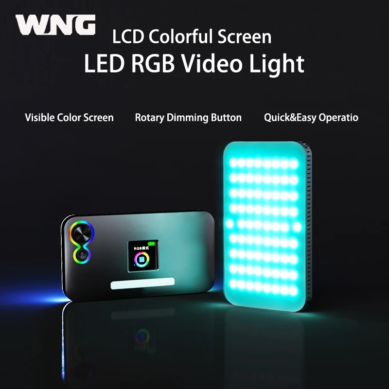 

RGB 2500K-10000K LED Video Light Mini Pocket photography Light Vlog Fill Light for Smartphone DSLR SLR Camera Lamp with LCD Colo