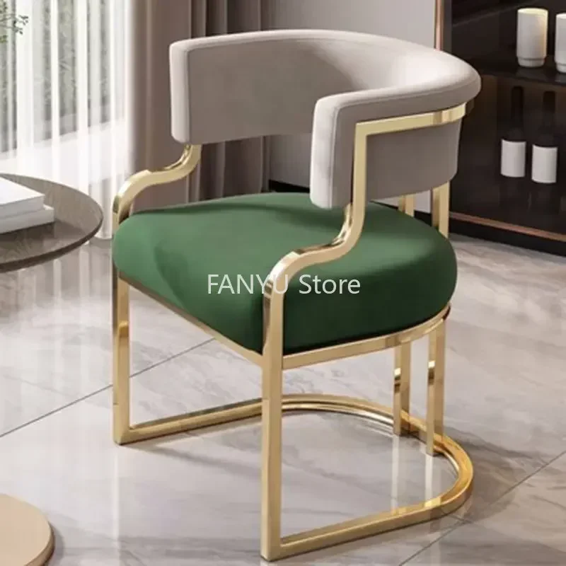 Nordic Relaxing Leather Dining Chairs Luxury Backrest Minimalist Makeup Balcony Furniture