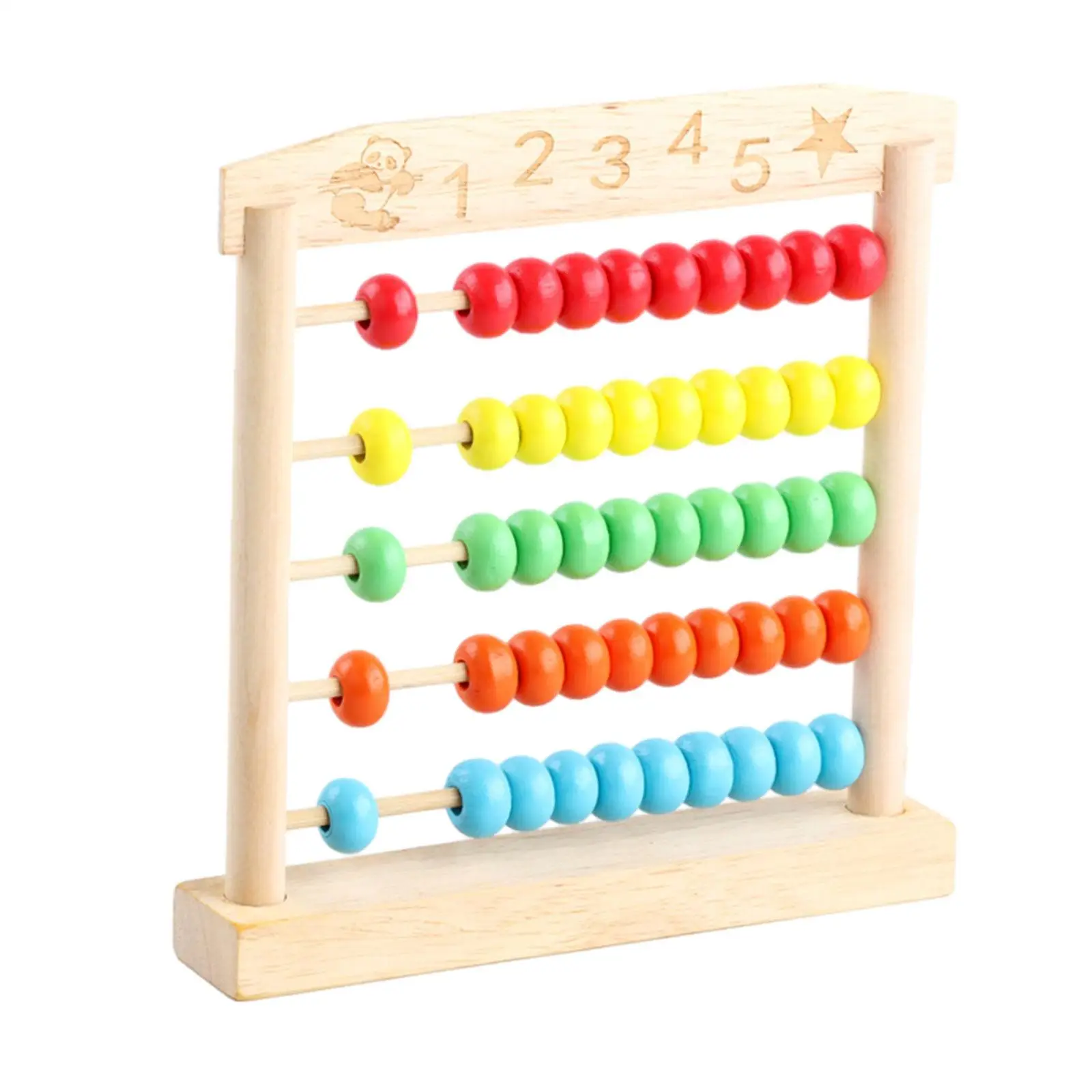 Educational Abacus for Kids with Colorful Beads Math Manipulative Wooden Counting Frame for Kindergarten Kids Baby Preschool