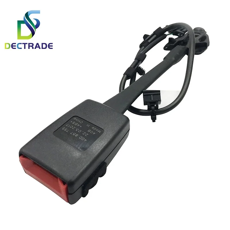 DECTRADE Safety Front Seat Belt Buckle Extender Clip Socket Plug w/ Warning Cable For Audi A6 C7 2012- 4GD 857 755 4GD857755