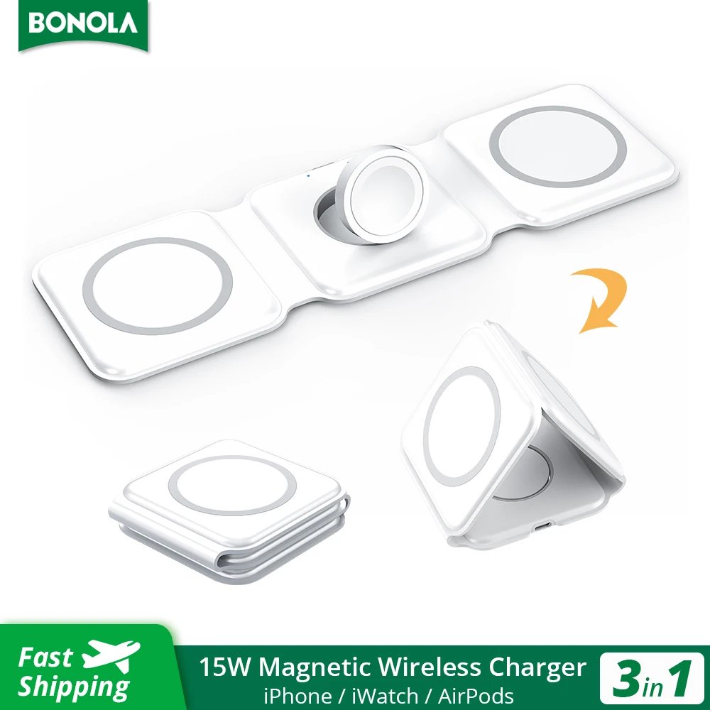 2 Charger Magnetici 15W Con Doppia Porta + 2 Cavi | Ricarica Rapida Per IPhone 16/15/14/13/12
