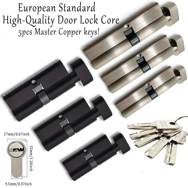 European Standard Lock Cilindro Indoor and Outdoor Anti theft Full Pass Door Locks Household Lock цилиндр дверного замка 5keys door lock cylinder