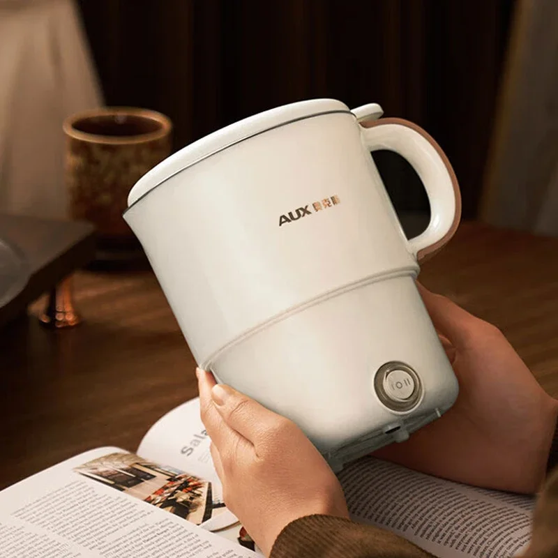 800ML Electric Cooking Pot Foldable Hotpot Portable Multicooker Split Type Electric Kettle Frying Pan For Home Travel Office 2