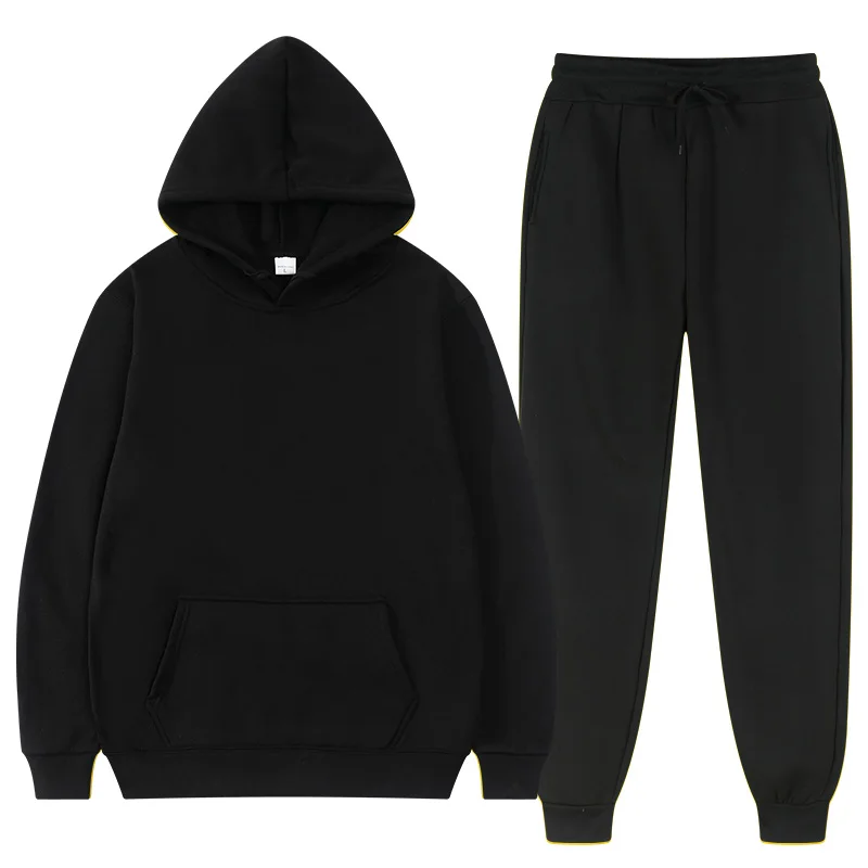 Men's And Women's Solid Color Sets Joggers Brand Men Fashion Hoodies Black Brand Pants Casual Jogger Suit Tracksuit Sweatshirt