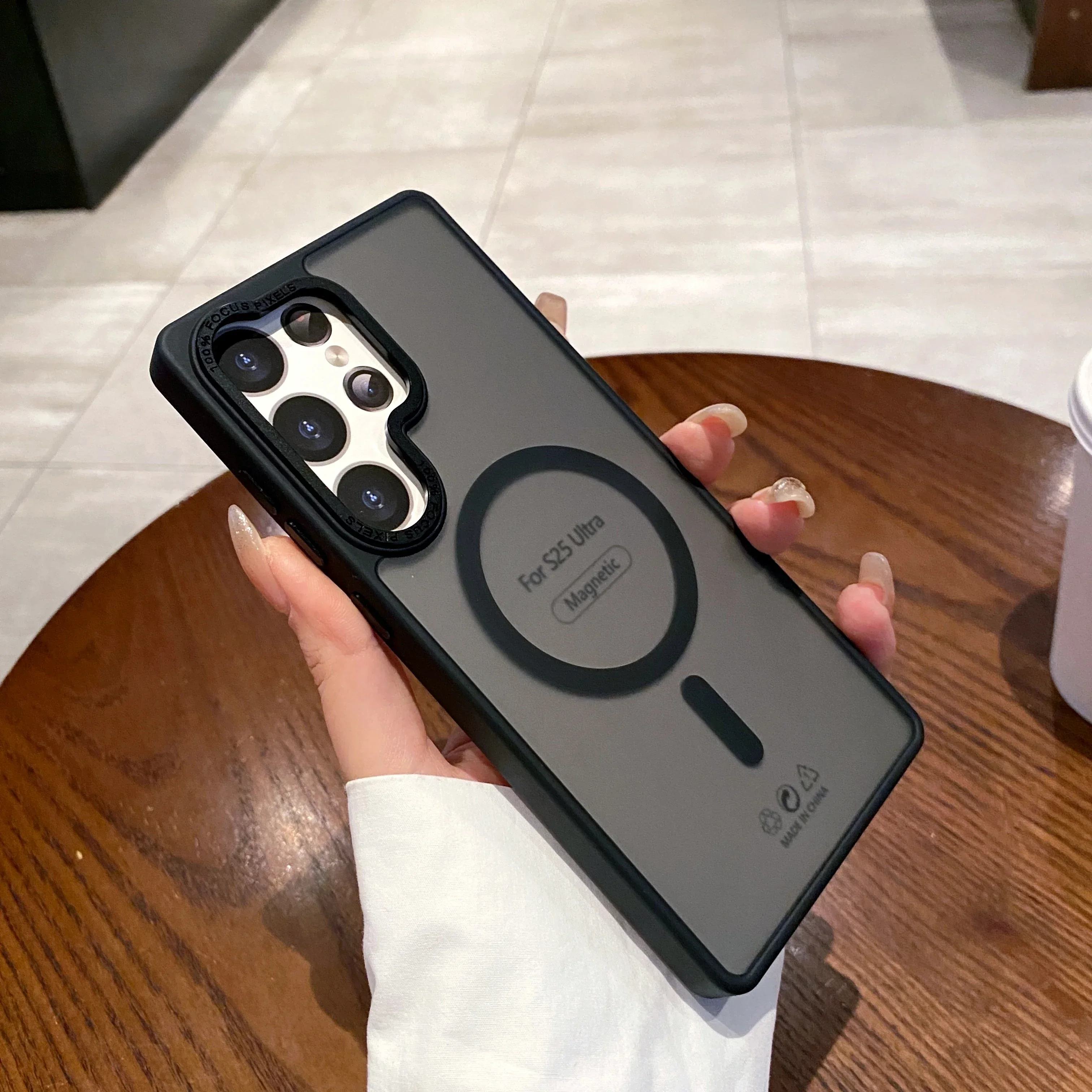 Luxury Matte Magnetic Clear Shockproof Phone Case