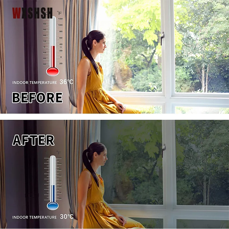 UV heat insulation film mirror film No glue Self-adhensive foil window sticker Removable solar home decor 80cmx5m