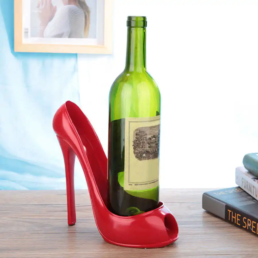 High Heels Shape Decanter High Heel Shoe Wine Bottle Holder Storage Wine Rack Home Decor Kitchen Red Rack wine glass holder rack