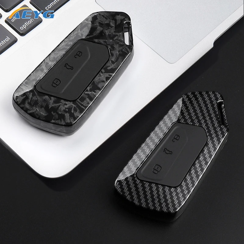 Premium ABS Carbon Fiber Car Key Case Cover for Smart Keyless Control