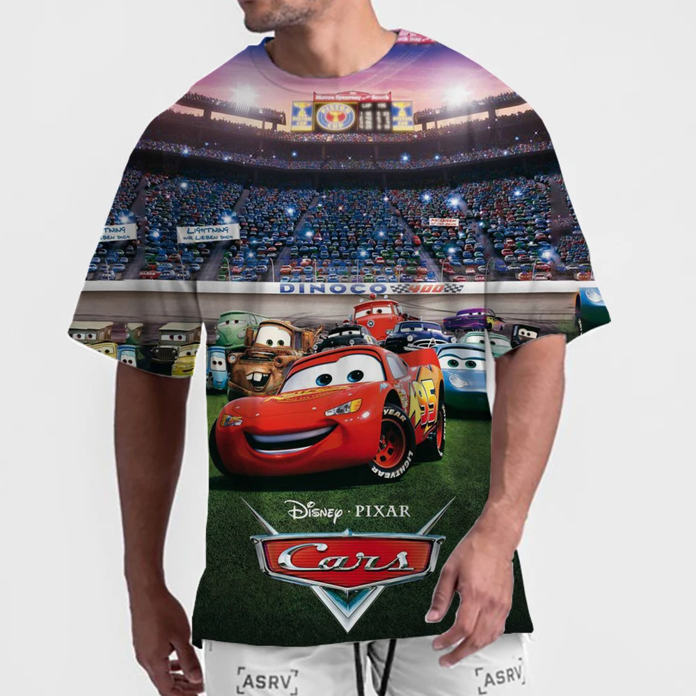 thumbnail image 1 of Camiseta de algodón de ocio para hombre con estampado de cocodrilo de Lightning McQueen y Cars de Pixar, camiseta de manga corta con cuello redondo, ropa recién llegada, 1 of 5