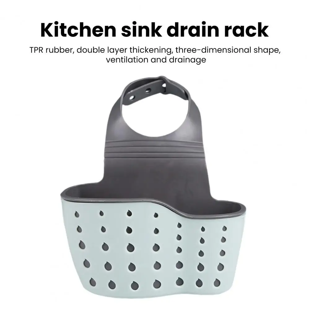 

Faucet Mount Hanging Basket Capacity Double Layer Sink Hanging Basket with Quick Drain Holes Organize Kitchen Supplies