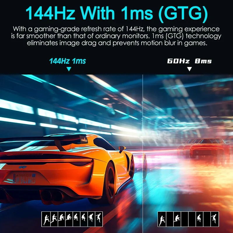 15.6 인치 2K 144hz 터치스크린 휴대용 모니터, 2560*1440 HDR 100% sRGB 프리싱크, 1ms IPS 스크린, 숨겨진 스탠드 게이밍 디스플레이
