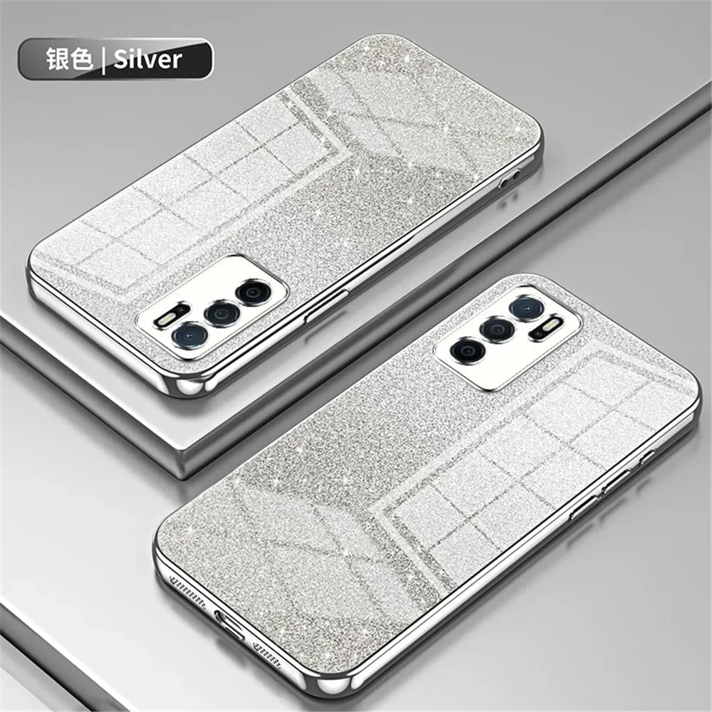 Gradient Glitter Plating Clear Phone Case - Soft Cover with Premium Design