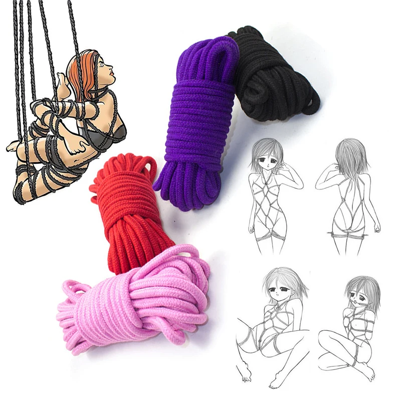 Bdsm Fetish Adult Products Women Sm Body Bondage Sex Swing Couples Cotton Rope Binding Erotic Set Wrist And Ankle Cuff Sex Toys sex toys sex swings