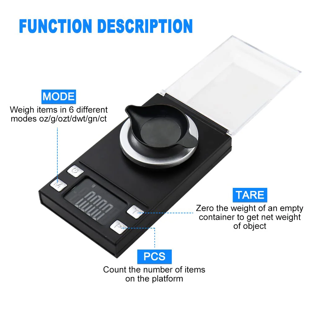 Pocket Scales Electronic Precision Scales 0.001 LCD Digital Jewelry Medicinal Herbs Lab Weight Milligram Scale 100g 50g 20g portable scale,digital scale,pocket scale,jewelry scale,weighing tools