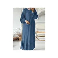 Robe Maxi à Manches sulfpour Femme, Caftan Éducatif, Abaya à la Mode, Eid Mulism, Turquie 2