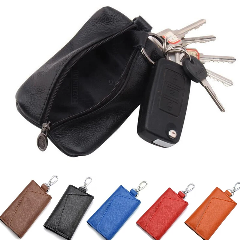 

Genuine Leather Key Wallets for Men Luxury Brand Key Holder Women Men Car Key Organizer Housekeeper Zipper Key Case Bag