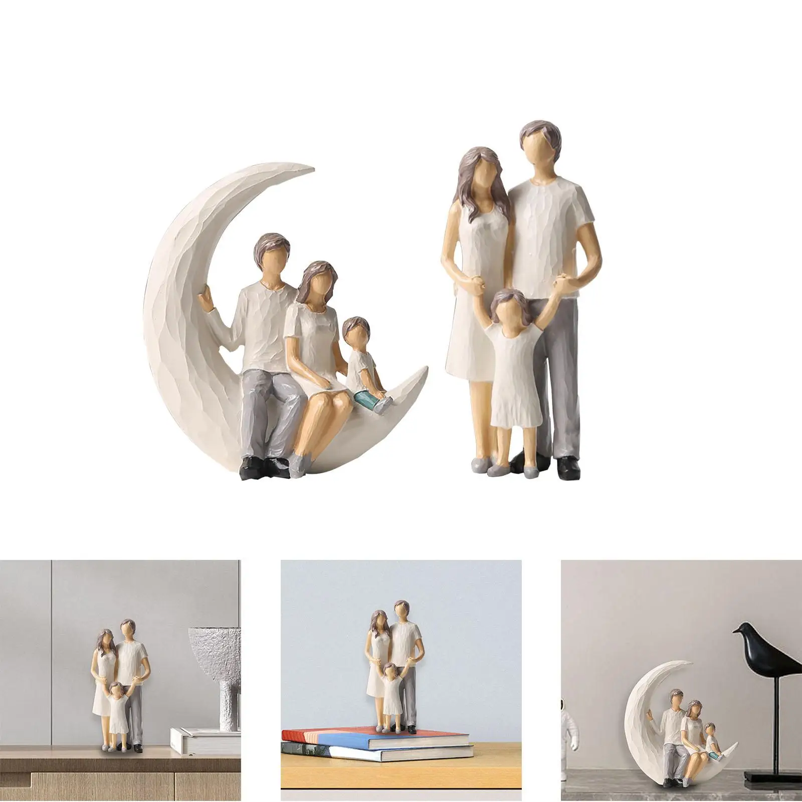 아버지와 아들과 송진 조각상, 송진 가족 입상, 3 인 가족