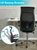Ergonomic Home Office Chair, High Back Desk Chair - Fixed Headrest with Flip-Up Arms, Tilt Function, Lumbar Support and PU Wheel 6