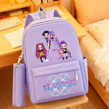 Demon Hunters Kpop Backpack Anime Printed Student Schoolbag Girls Large Capacity Knapsack Pencil Bags Back To School Cute Gifts