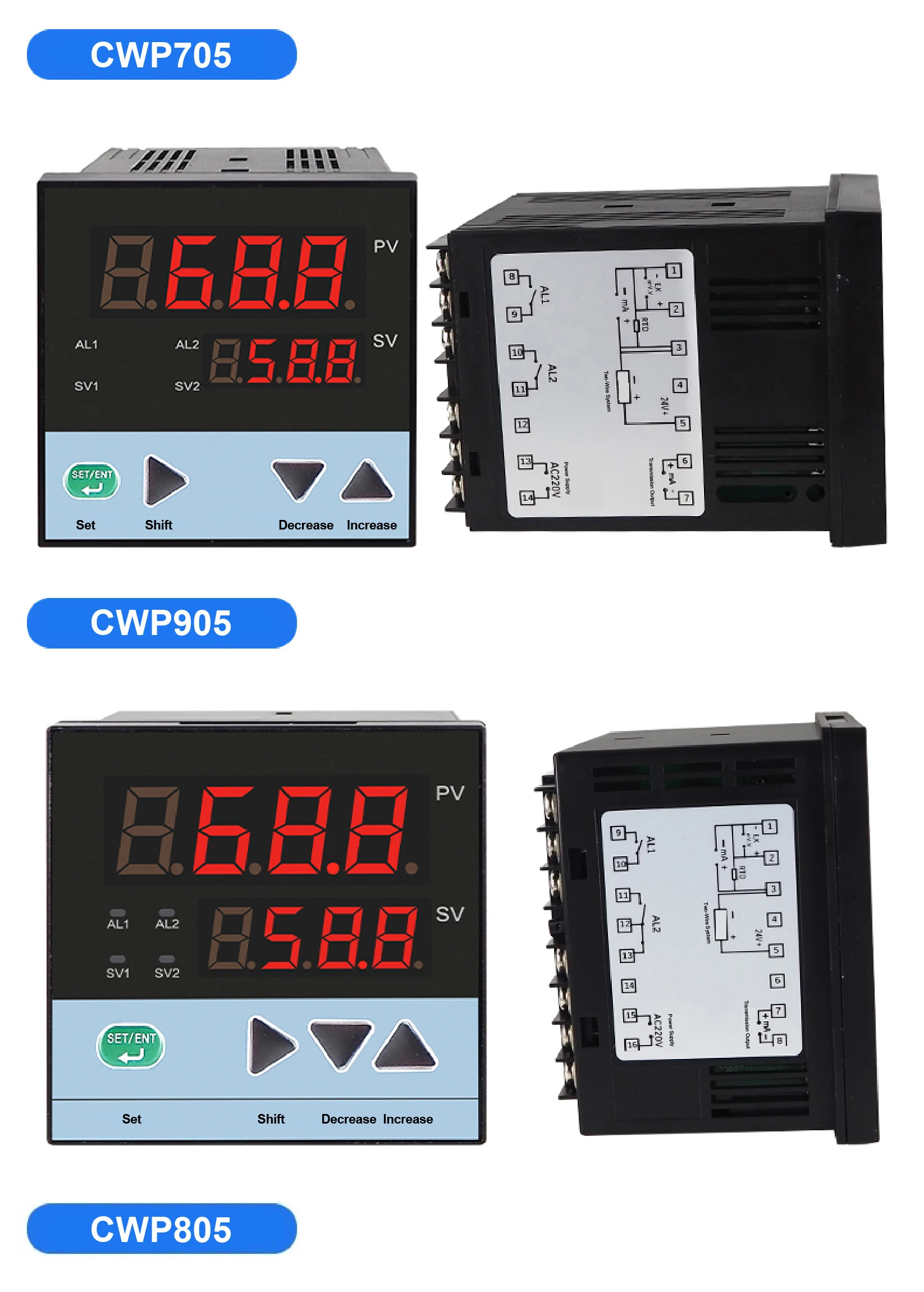 CWP Smart PID Controller with Relay Output 4-20mA 0-5V 0-10V Analog Signal for T