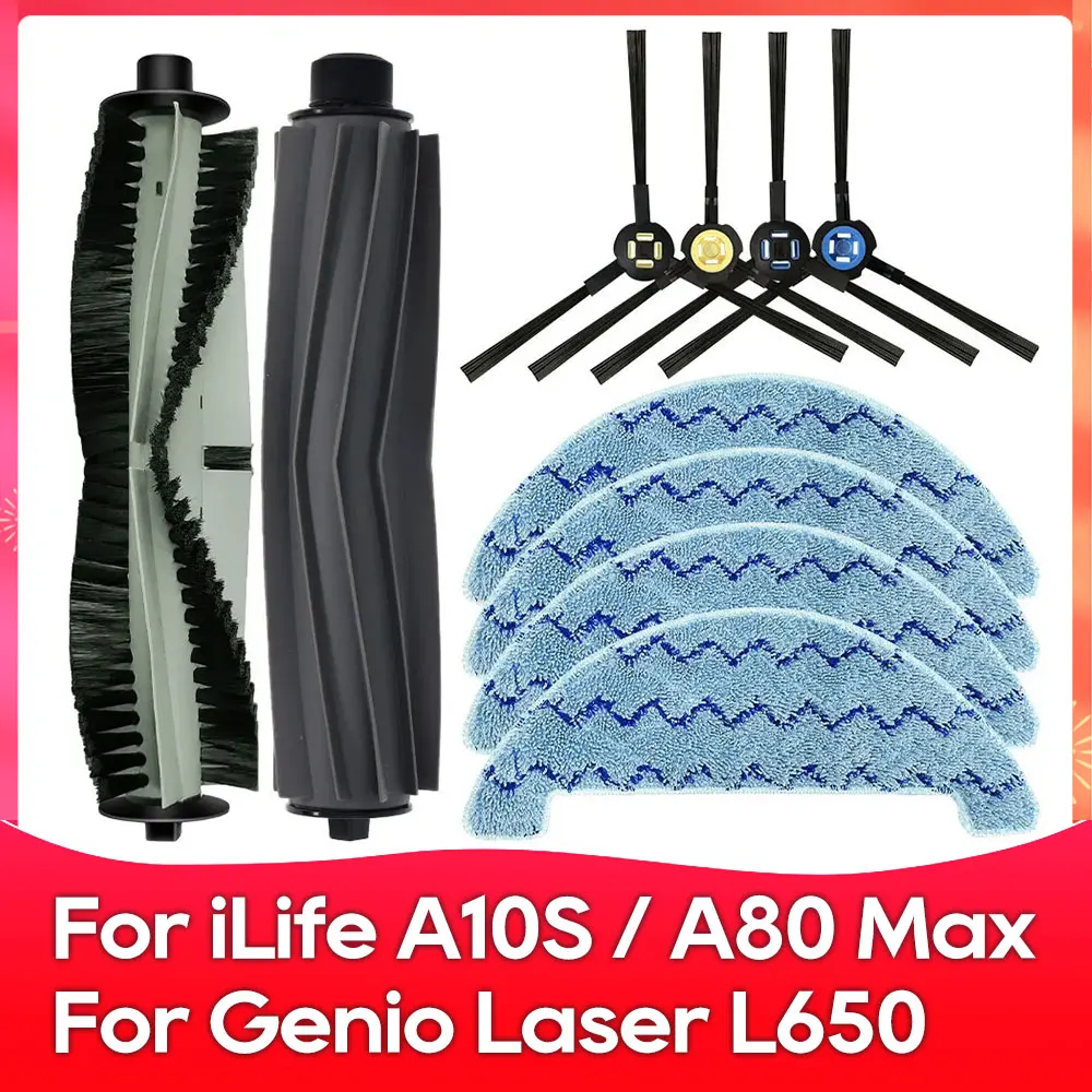 Robô Vácuo Peças Acessórios Rolo Escova Lateral Principal Mop Panos de Pano Ilife L100 A10s A80 Max Genio Laser L650
