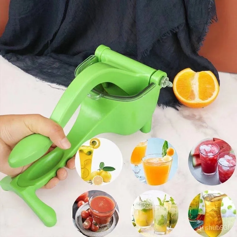 1PC Manual Juicer Fruit Squeezer Green Portable Juice Extractor Stylish Easy To Use Durable Food Grade PP Hand Press Juicer