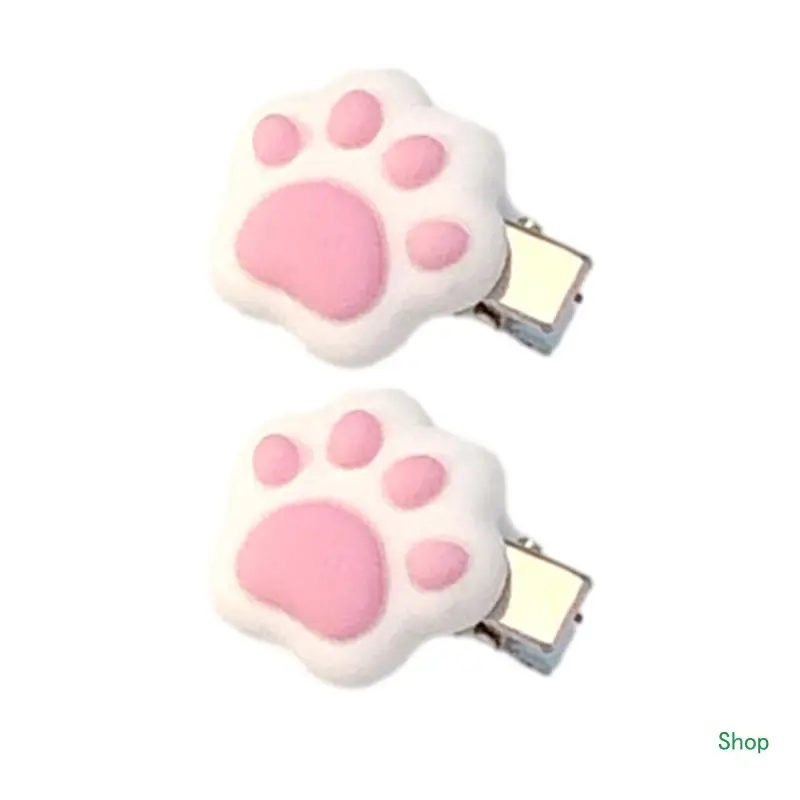 

L5YC Sweet Girls Hair Clip Mini Cat Paw Shape Hairpin for Carnival Christmas Party
