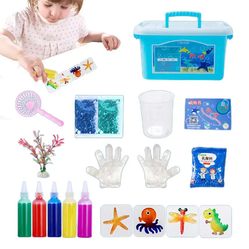 

Magic Water Elf Water Animal Beads Kit Sea Creature Colorful Figures Kids Handmade DIY Toys Cartoon Style Toys Set For Kids