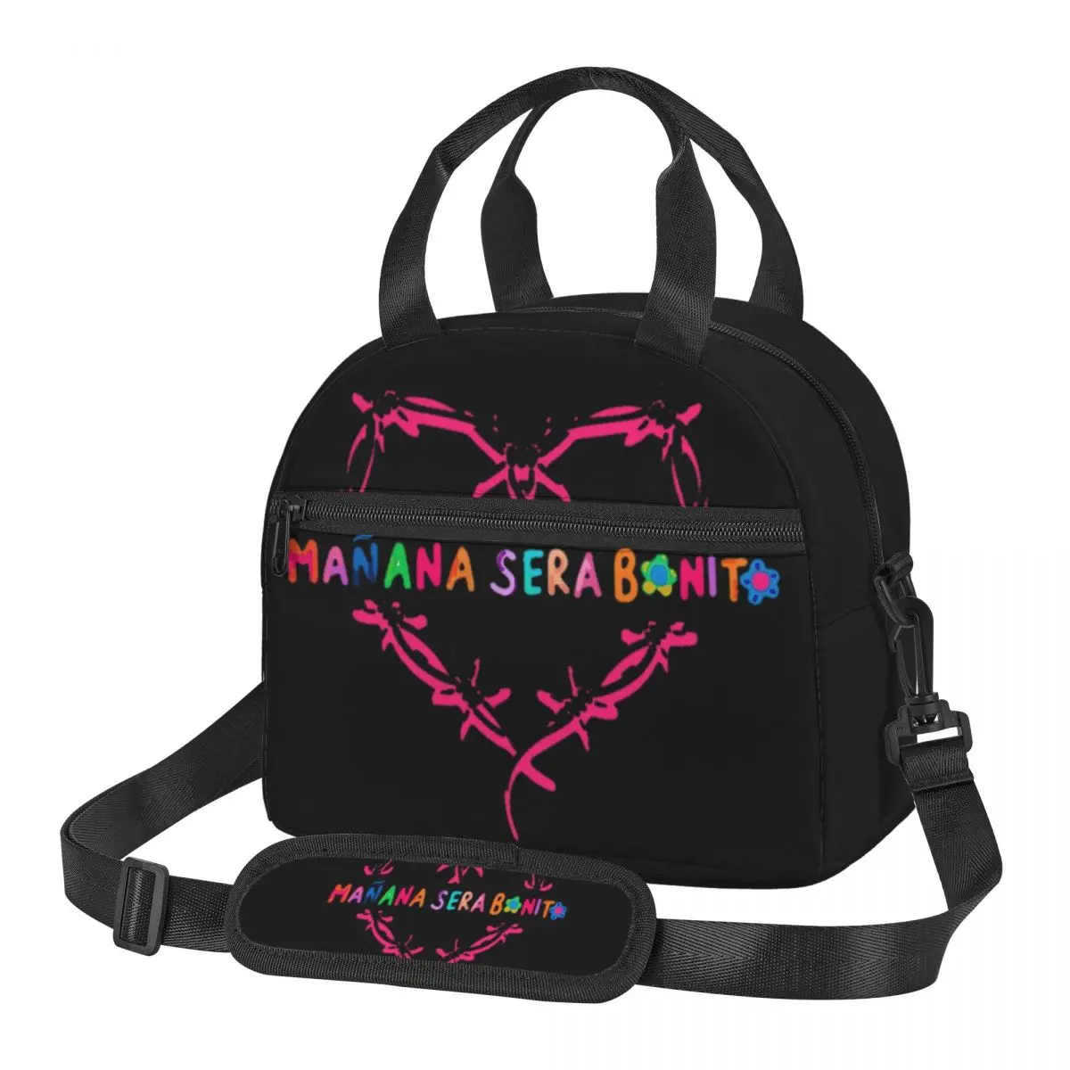 Karol G Manana Sera Bonito Insulated Lunch Bags With Adjustable Shoulder Strap Bichota Season Food Bag Thermal Cooler Bento Box
