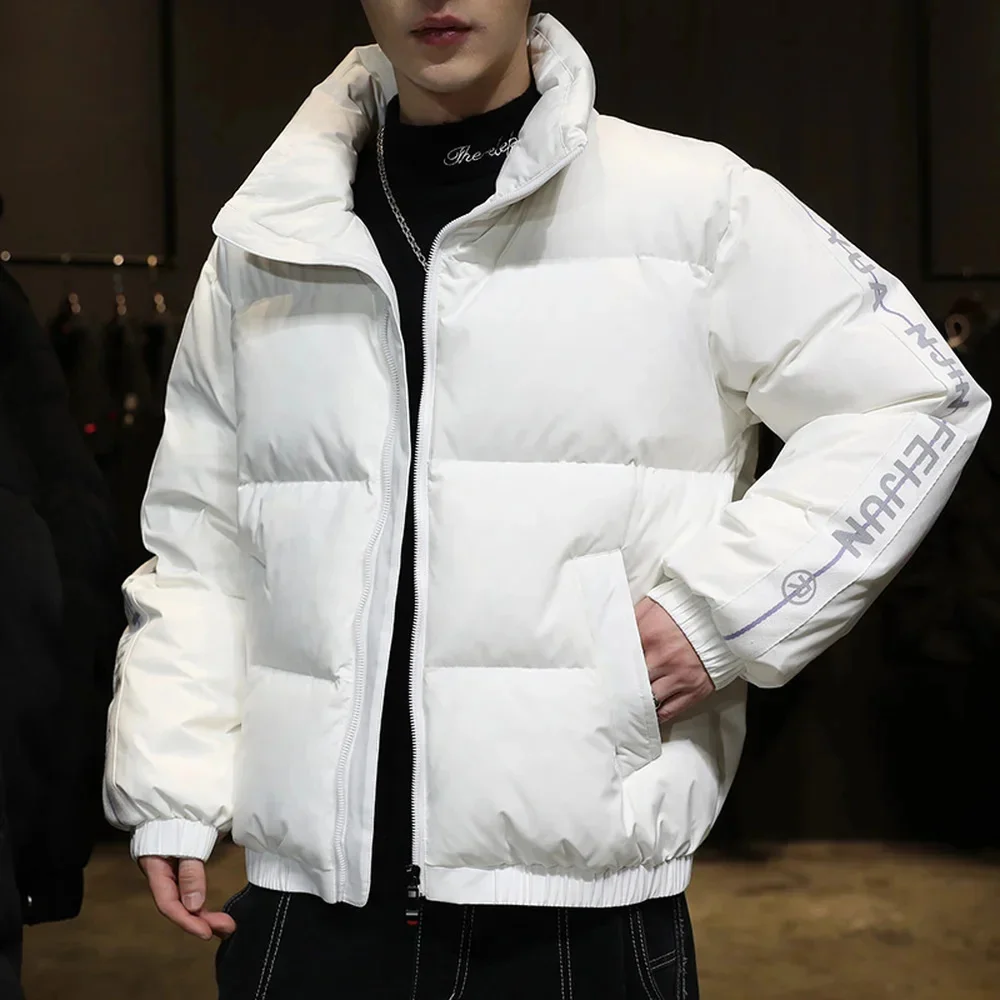 

Autumn Winter Puffer Jacket Men Fashion Clothing Stand Color Thick Warm Jacket Men Streetwear Casual Coat Mens Jackets and Coats