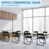 4 Pack Plastic Folding Chairs Stackable Commercial Chairs Portable Event Seating Black Chairs 6