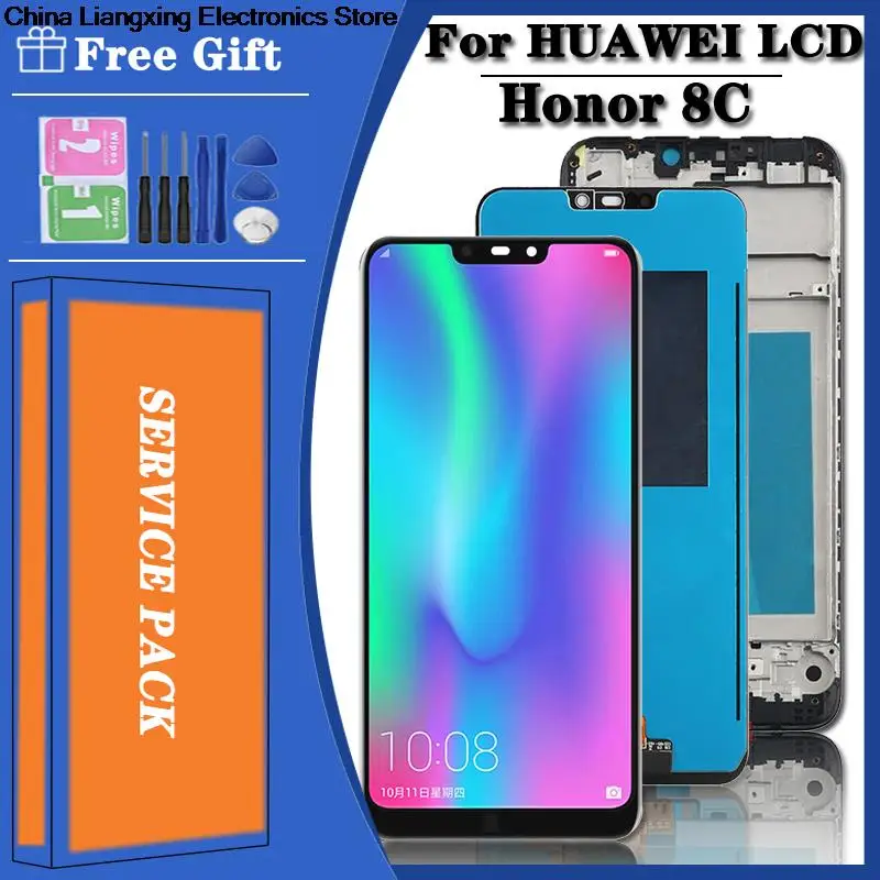 

6.26 "para huawei honor 8c BKK-LX2, lx1, l21, al00 lcd screen display toque digitador assembléia para honor8c lcd com quadro