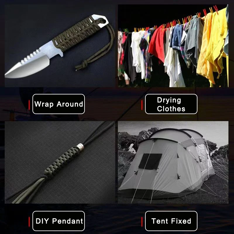 Enhanced Military-Grade Tactical Paracord for Outdoor Survival & DIY Projects