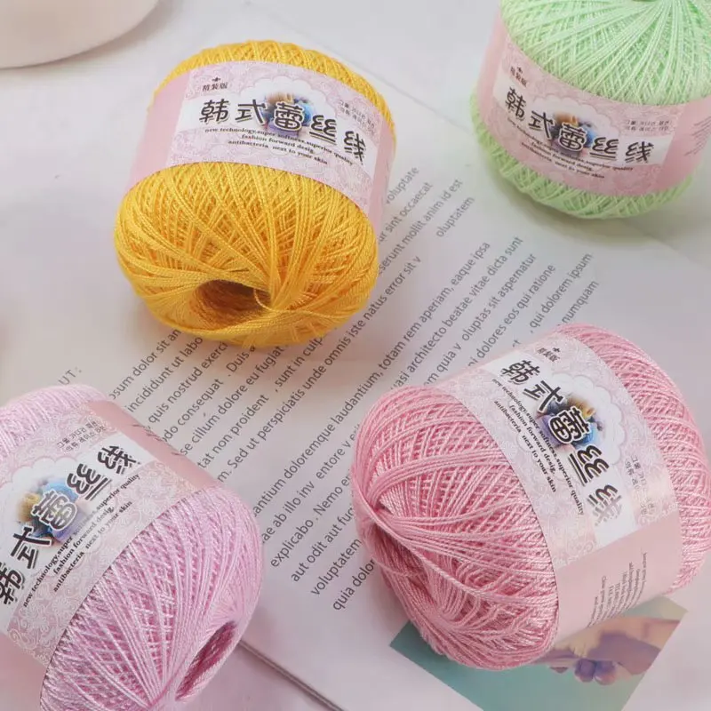Korean Style Lace Yarn, Hand-Woven Sweater, Coaster Coat, Crochet, DIY Baby Cotton Wool Ball, 50g 3