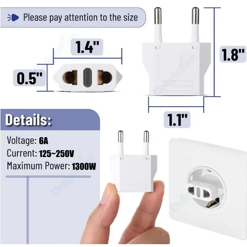 Adaptadores de enchufes eléctricos  Adaptador de viaje de nosotros a la  UE-1-100 piezas 4,0/4,8mm-Aliexpress