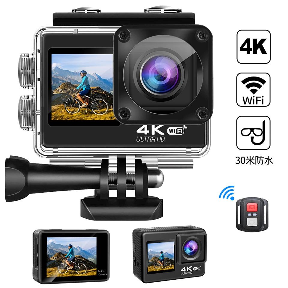 4K 30FPS WIFI Action Camera Underwater Waterproof Video Recording Bicycle  Outdoor Sport Cam with 2.0 inch Screen| | - AliExpress