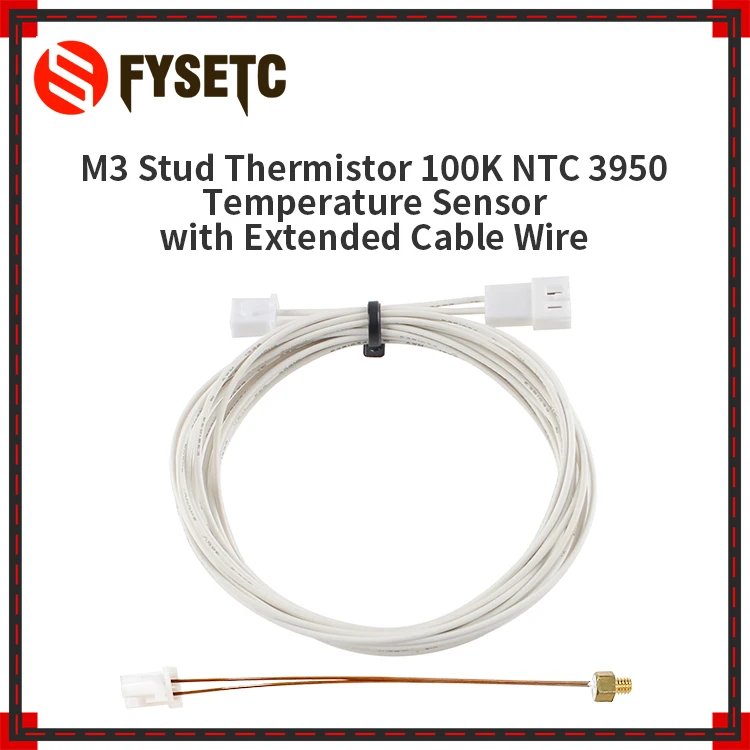 

M3 Stud Screw-In Thermistor 100K NTC 3950 Extruder J-Head Hotend for ENDER-3 CR10 CR10S M3 Thread Heatblock 3D Printer Parts