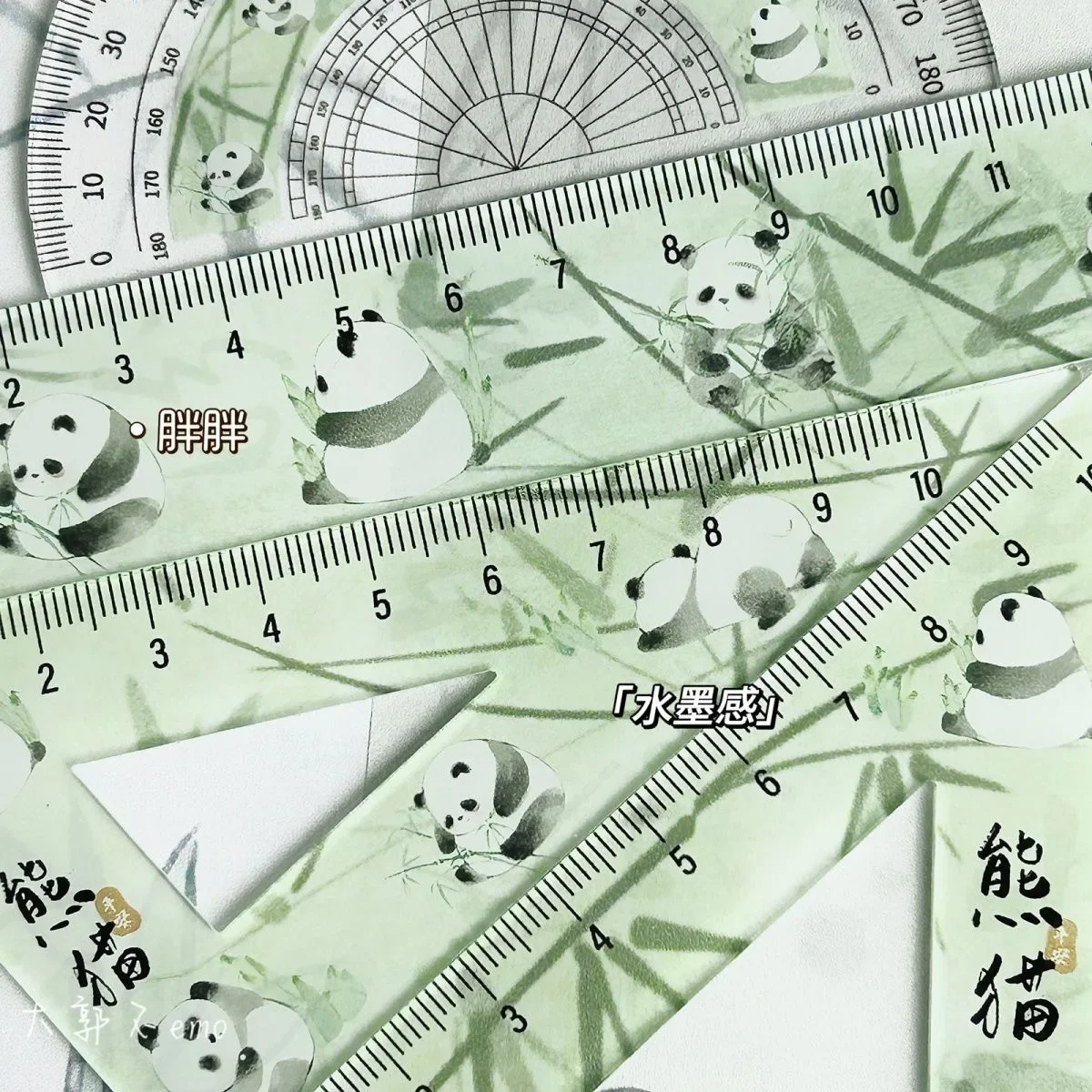 4-piece Ruler Set Triangle Ruler Student Plastic Straight Protractor Stationery